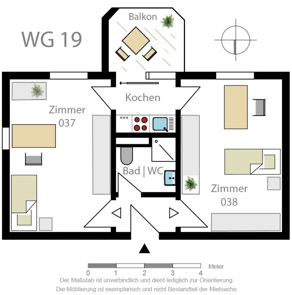 1 Zimmer Wohnung mit 21 m² in Bielefeld – Bild 2
