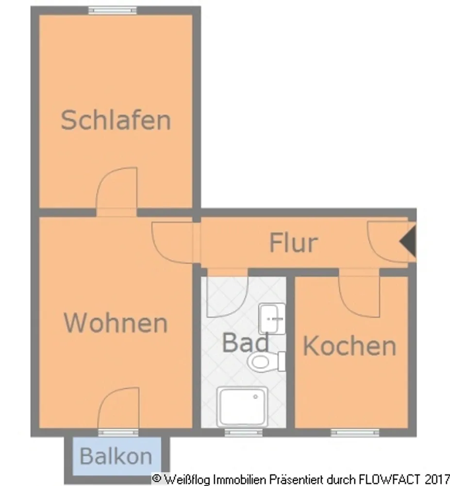 2 Zimmer Wohnung mit 48 m² in Riesa – Bild 2