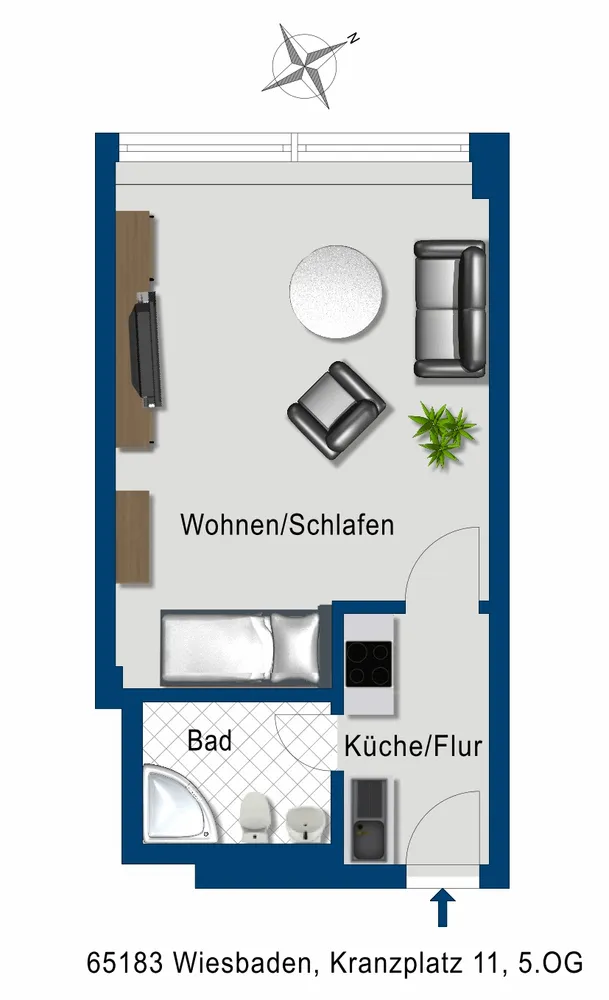 2 Zimmer Wohnung mit 34 m² in Wiesbaden – Bild 6
