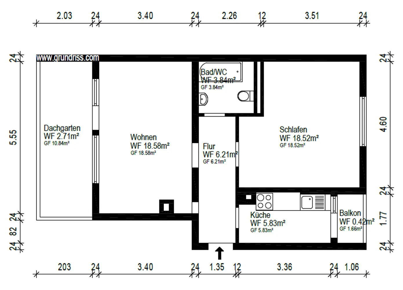 2 Zimmer Wohnung mit 59 m² in Stuttgart – Bild 2
