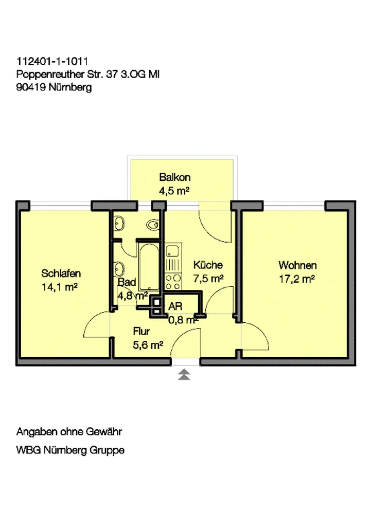 2 Zimmer Wohnung mit 52 m² in Nürnberg – Bild 9