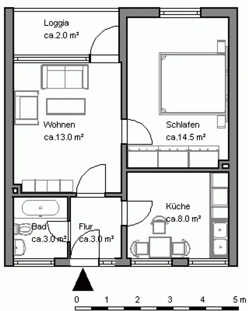 2 Zimmer Wohnung mit 44 m² in Hannover – Bild 2