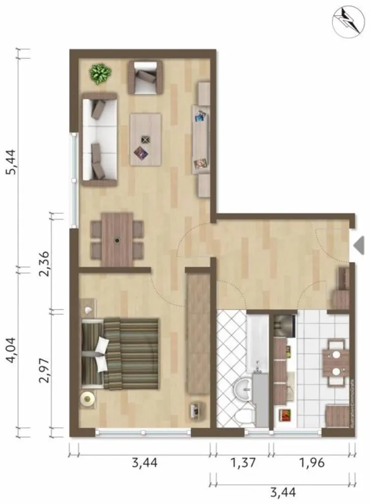 2 Zimmer Wohnung mit 51 m² in Hoyerswerda – Bild 1