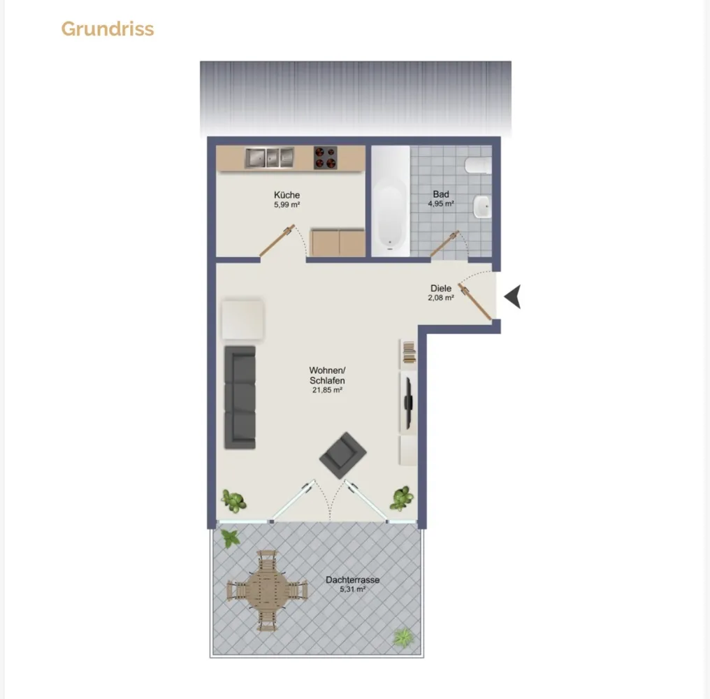 1 Zimmer Wohnung mit 40 m² in Ingolstadt – Bild 2
