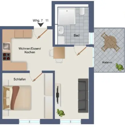2 Zimmer Wohnung mit 45 m² in Leer – Bild 5