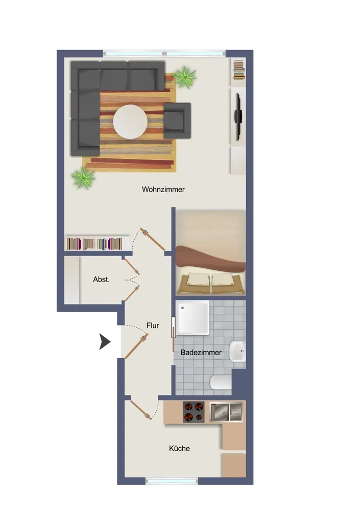 1 Zimmer Wohnung mit 37 m² in Nürnberg – Bild 2