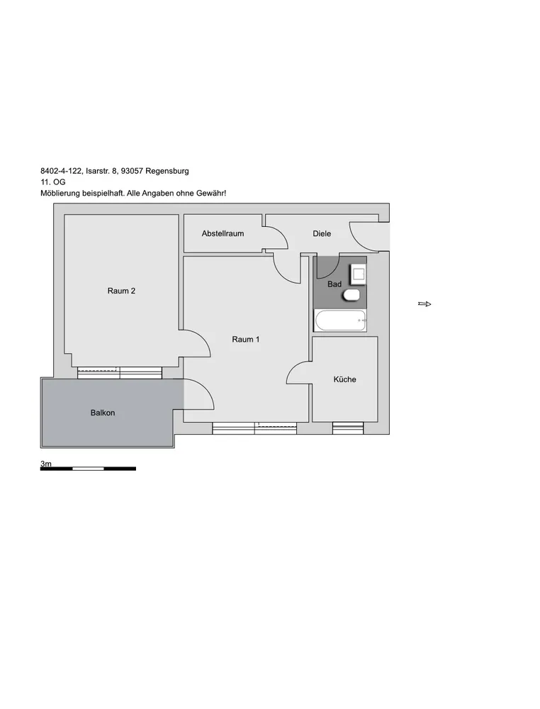 2 Zimmer Wohnung mit 59 m² in Regensburg – Bild 3