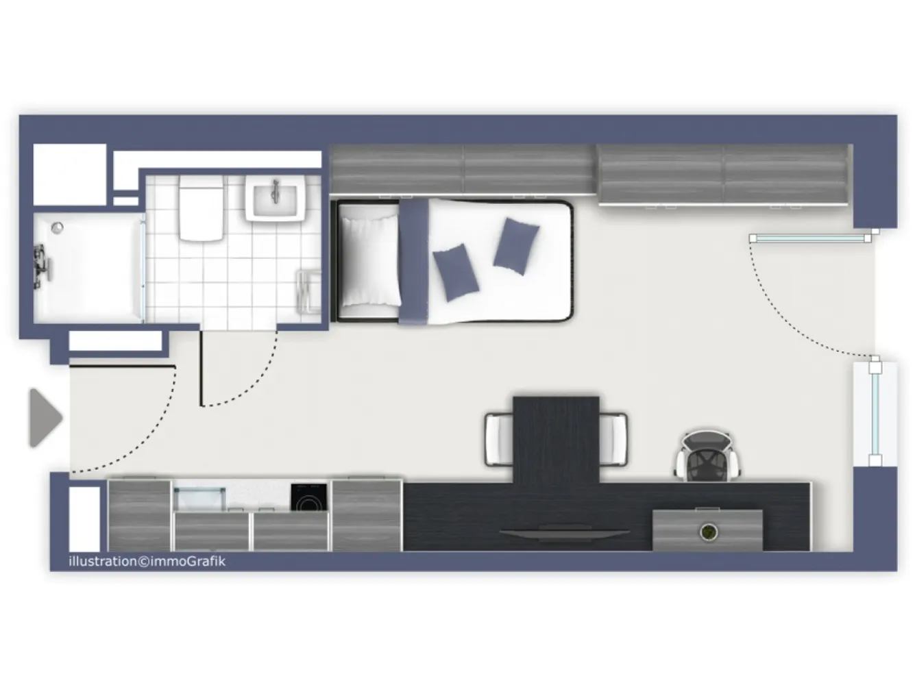 1 Zimmer Wohnung mit 20 m² in Freiburg im Breisgau – Bild 3