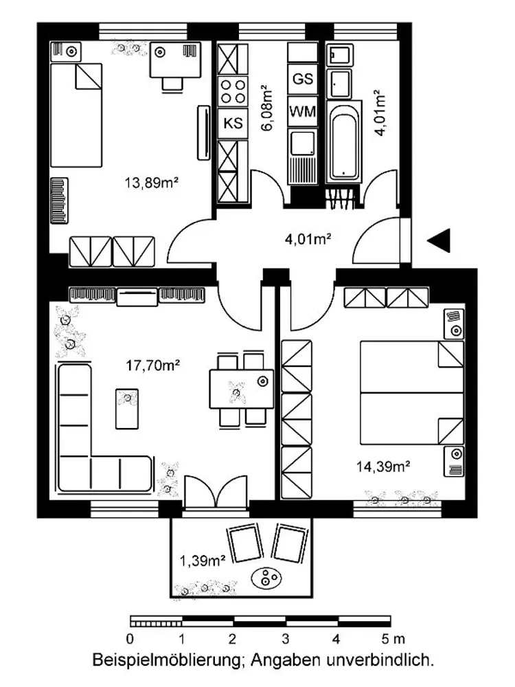 3 Zimmer Wohnung mit 61 m² in Frankfurt am Main – Bild 3