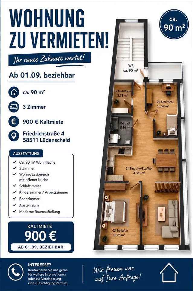6 Zimmer Wohnung mit 136 m² in Iserlohn – Bild 9