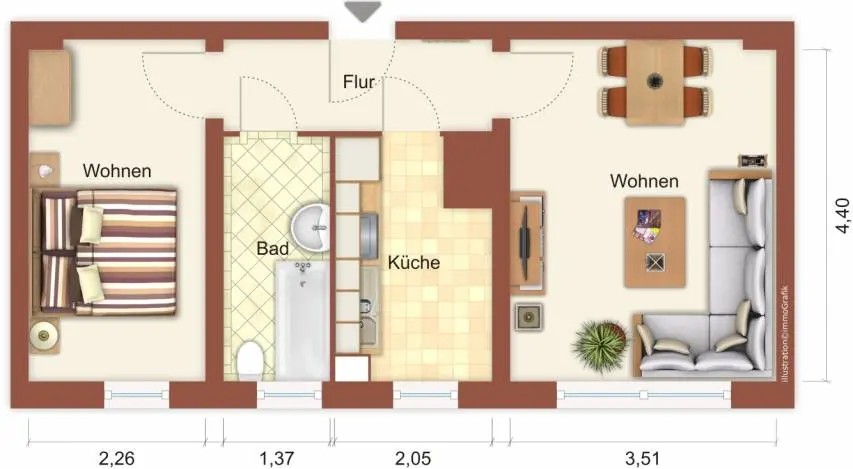 2 Zimmer Wohnung mit 40 m² in Finsterwalde – Bild 8