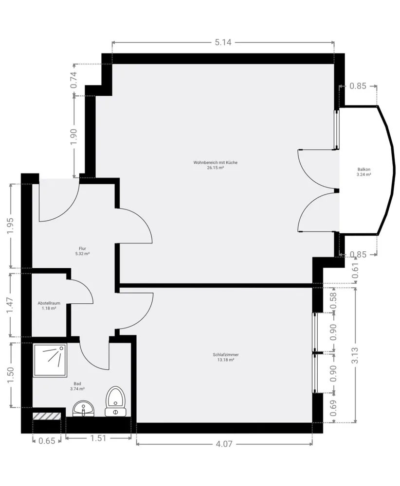 2 Zimmer Wohnung mit 50 m² in Frankfurt am Main – Bild 7