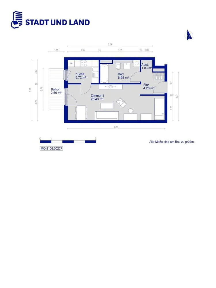 1 room apartment with 46 m² in Berlin – Photo 10