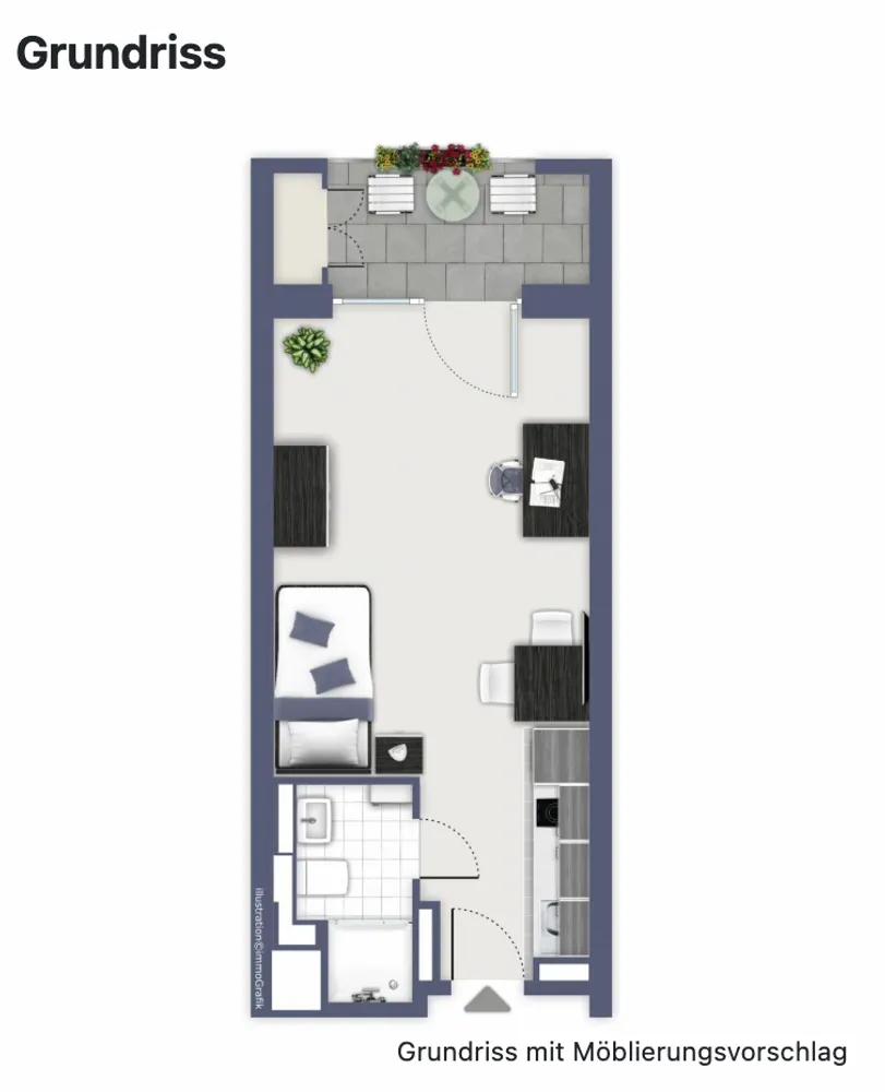 1 Zimmer Wohnung mit 25 m² in Mainz – Bild 2