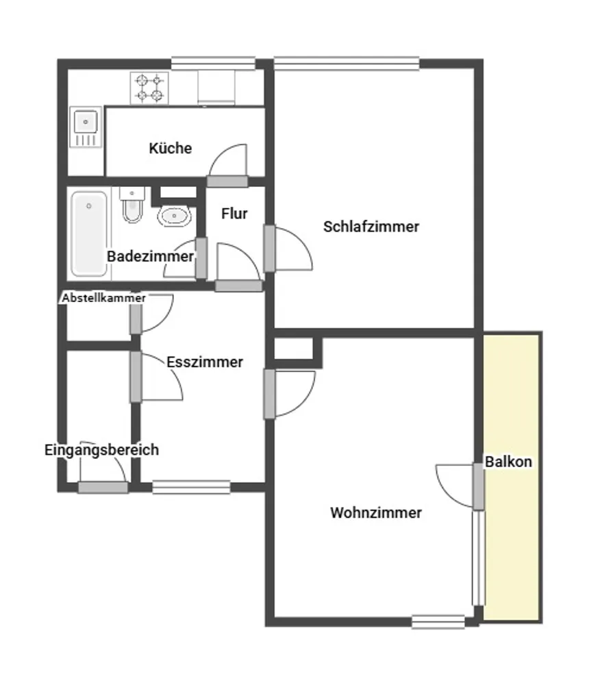 3 Zimmer Wohnung mit 55 m² in Dortmund – Bild 3
