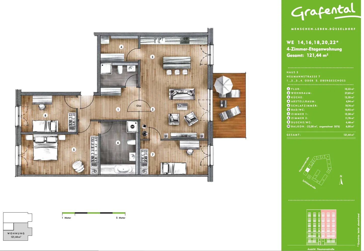 4 Zimmer Wohnung mit 121 m² in Düsseldorf – Bild 2