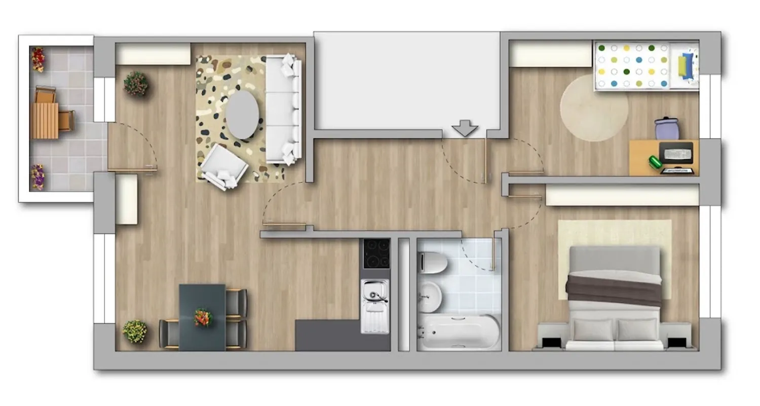 3 Zimmer Wohnung mit 56 m² in Halle (Saale) – Bild 2