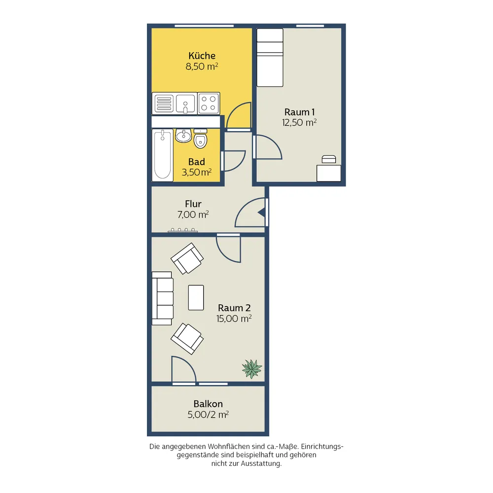 2 Zimmer Wohnung mit 49 m² in Leipzig – Bild 2