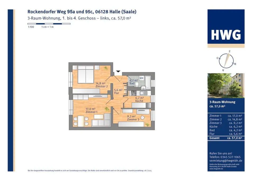 3 Zimmer Wohnung mit 57 m² in Halle (Saale) – Bild 4