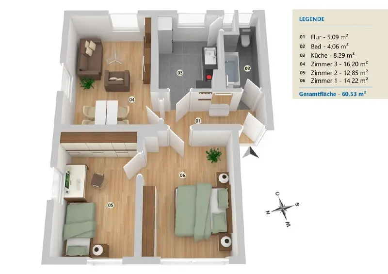 3 Zimmer Wohnung mit 62 m² in Minden – Bild 5