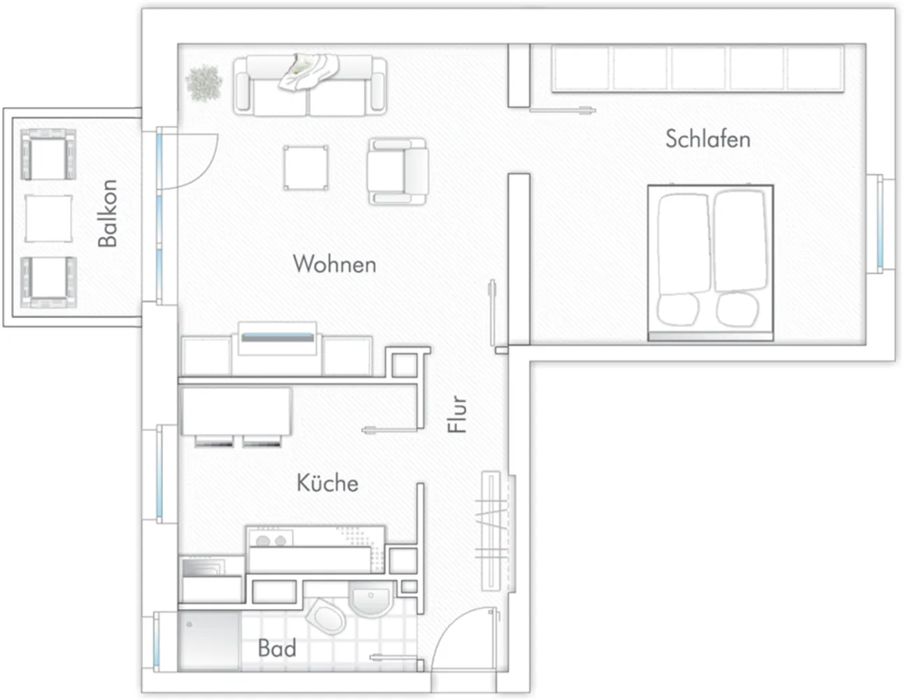 2 Zimmer Wohnung mit 50 m² in Lübeck – Bild 7