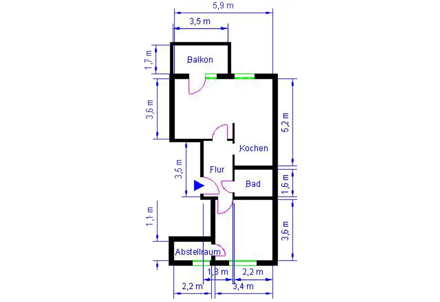 2 room apartment with 52 m² in Magdeburg – Photo 2