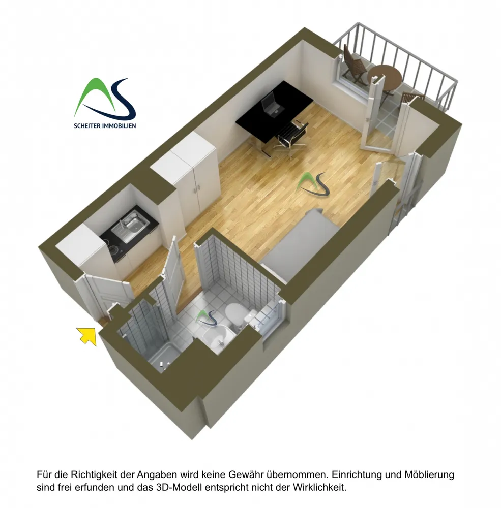 1 Zimmer Wohnung mit 23 m² in Regensburg – Bild 12