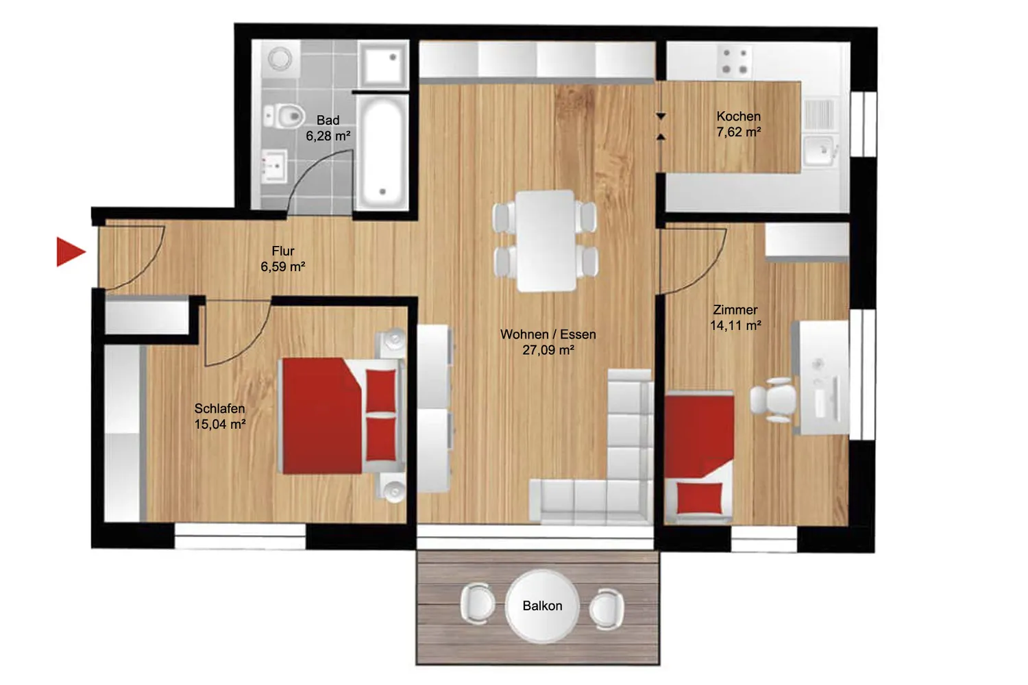 3 Zimmer Wohnung mit 82 m² in Freital – Bild 4