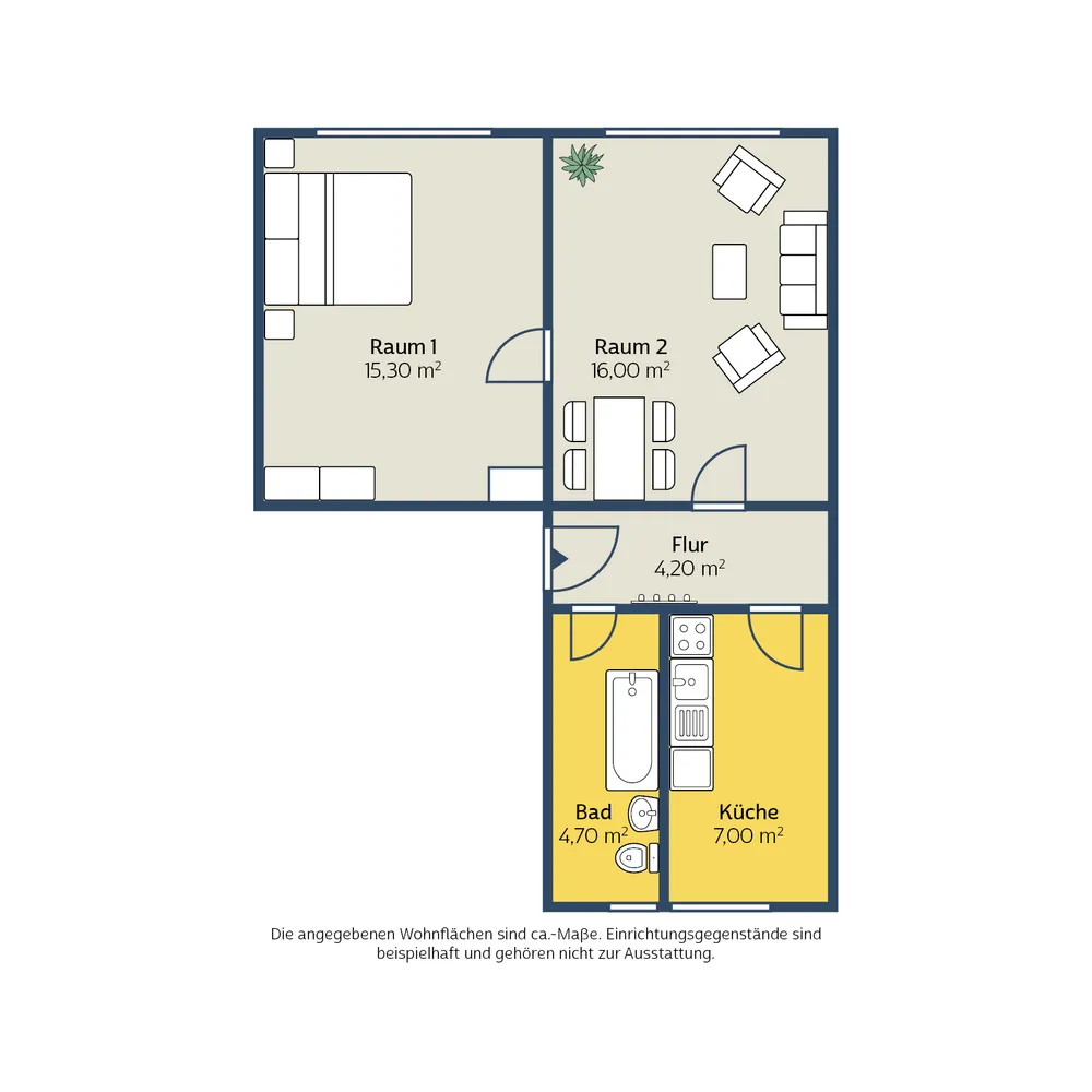 2 room apartment with 47 m² in Leipzig – Photo 2