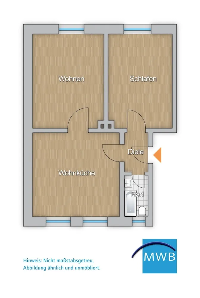 2 Zimmer Wohnung mit 48 m² in Mülheim an der Ruhr – Bild 2