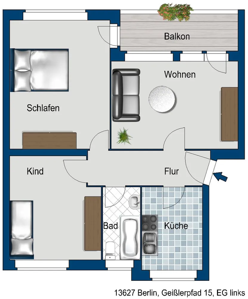 3 room apartment with 68 m² in Berlin – Photo 2