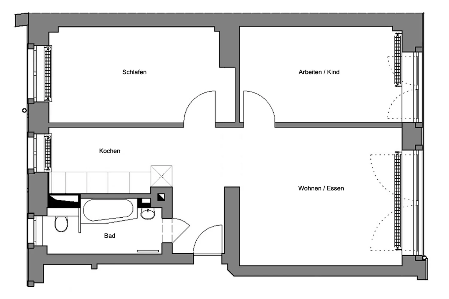 3 Zimmer Wohnung mit 61 m² in Dresden – Bild 2