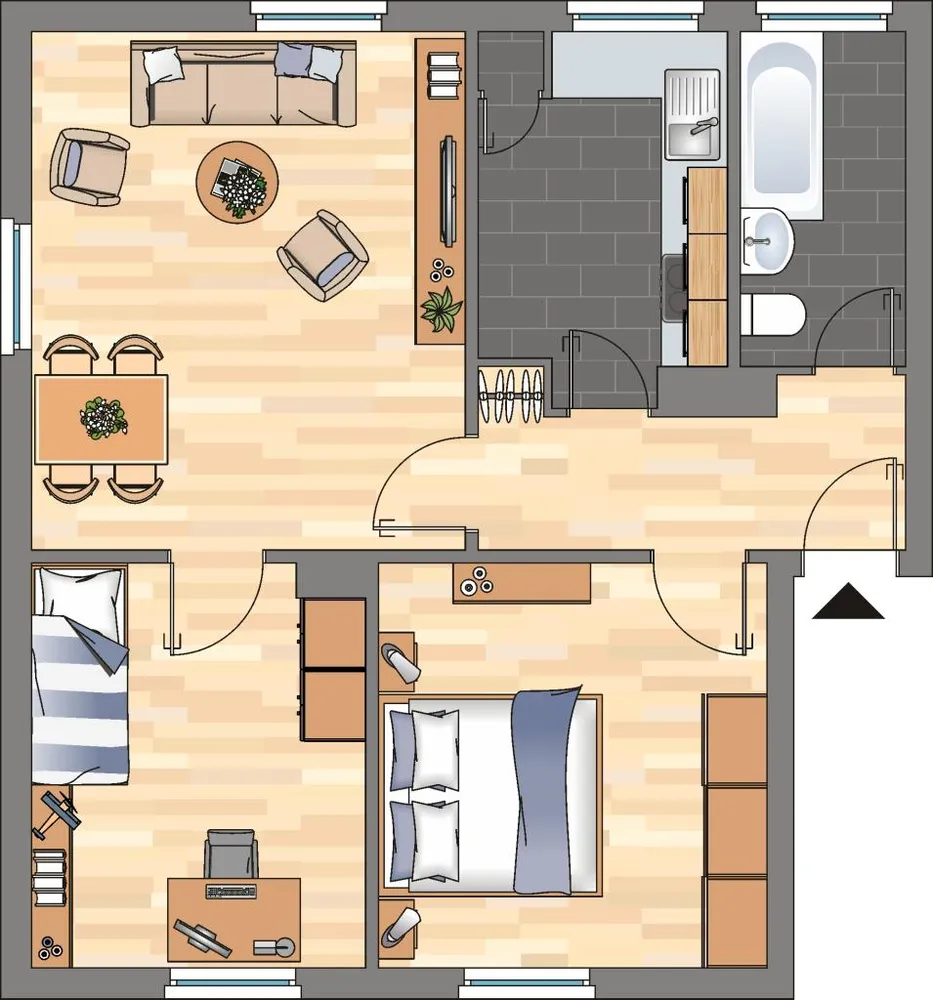 3 Zimmer Wohnung mit 56 m² in Wilhelmshaven – Bild 1