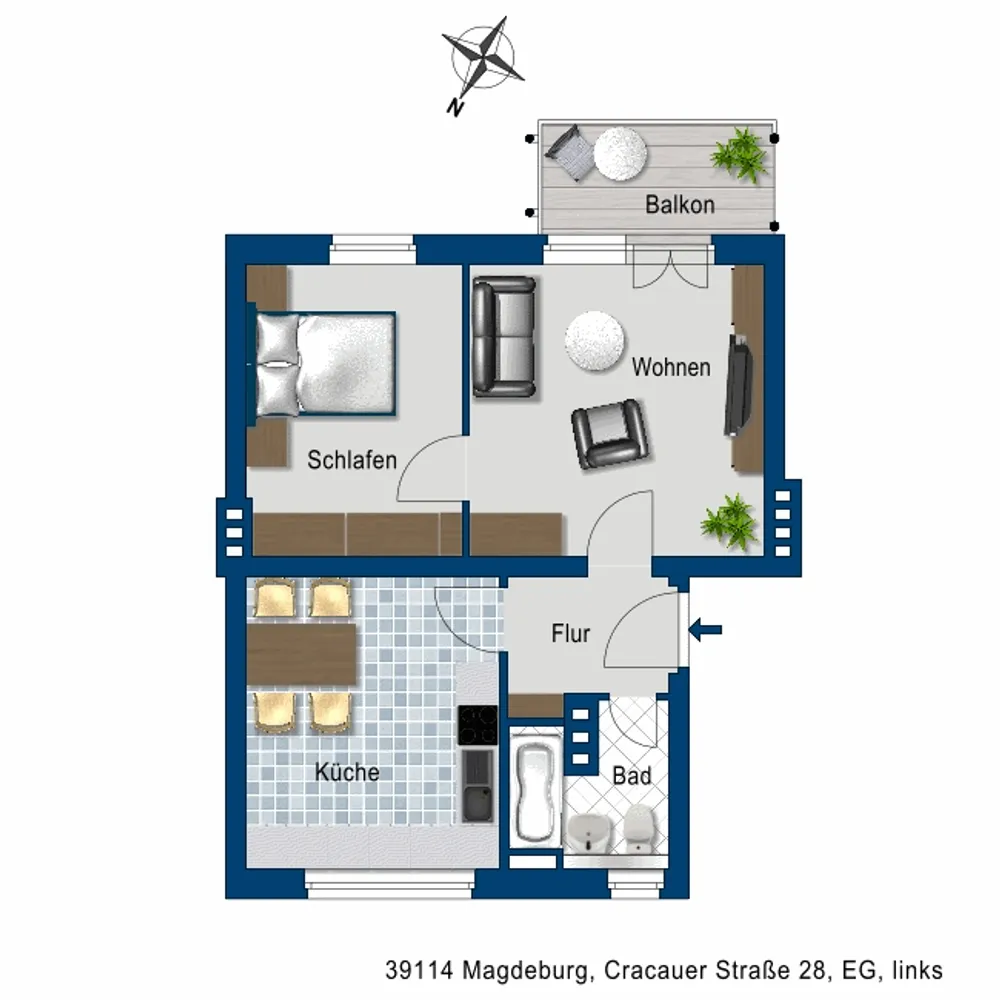 2 room apartment with 51 m² in Magdeburg – Photo 6