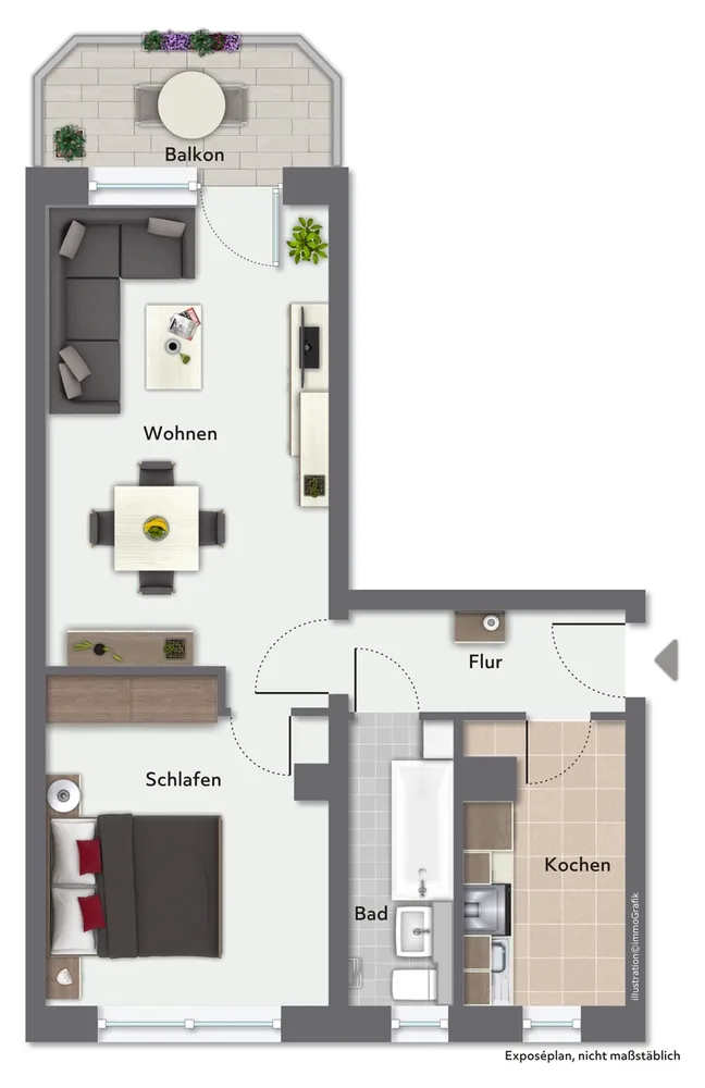 2 Zimmer Wohnung mit 49 m² in Chemnitz – Bild 1