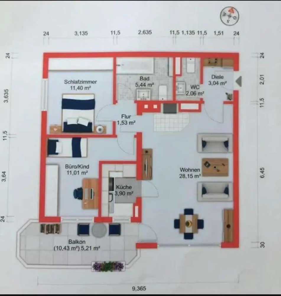 3 Zimmer Wohnung mit 75 m² in Frankfurt am Main – Bild 11
