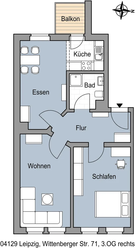 2 Zimmer Wohnung mit 69 m² in Leipzig – Bild 2