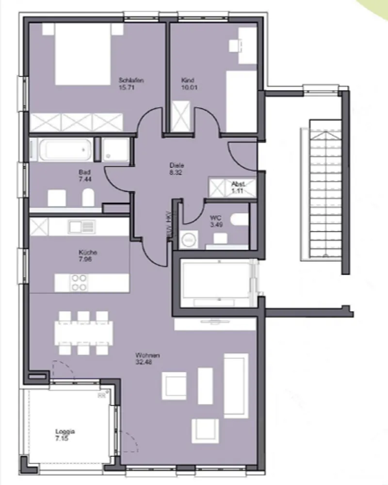 3 Zimmer Wohnung mit 90 m² in Nürnberg – Bild 2