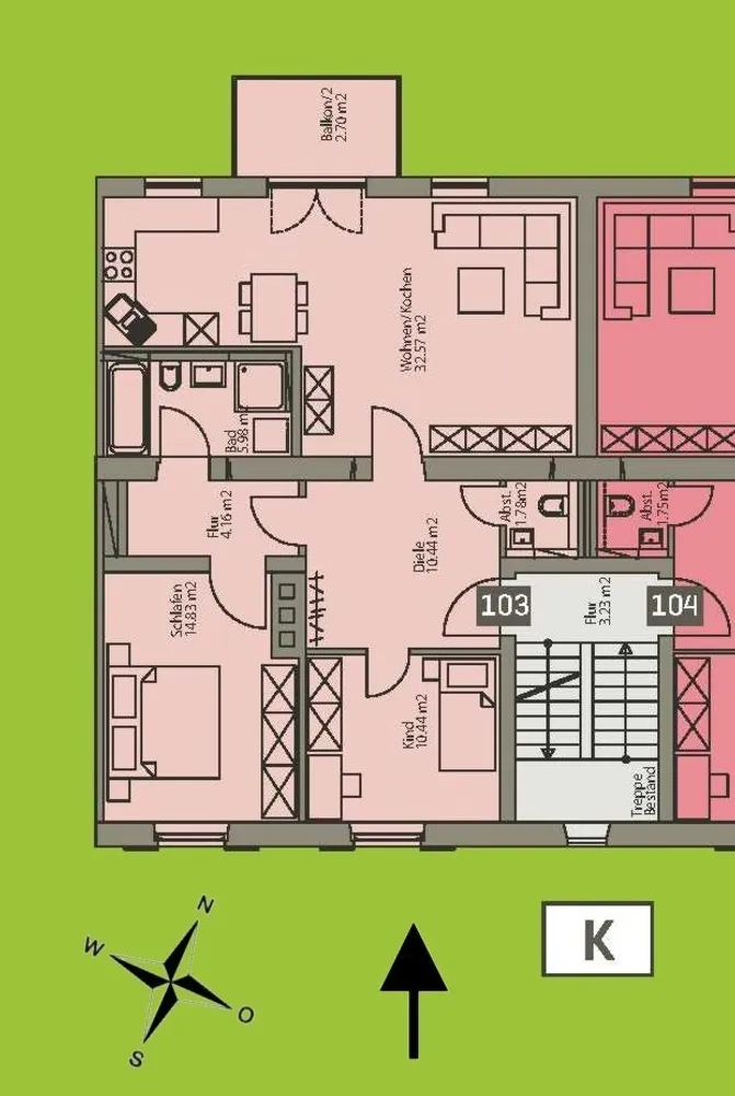 3 Zimmer Wohnung mit 83 m² in Augsburg – Bild 1