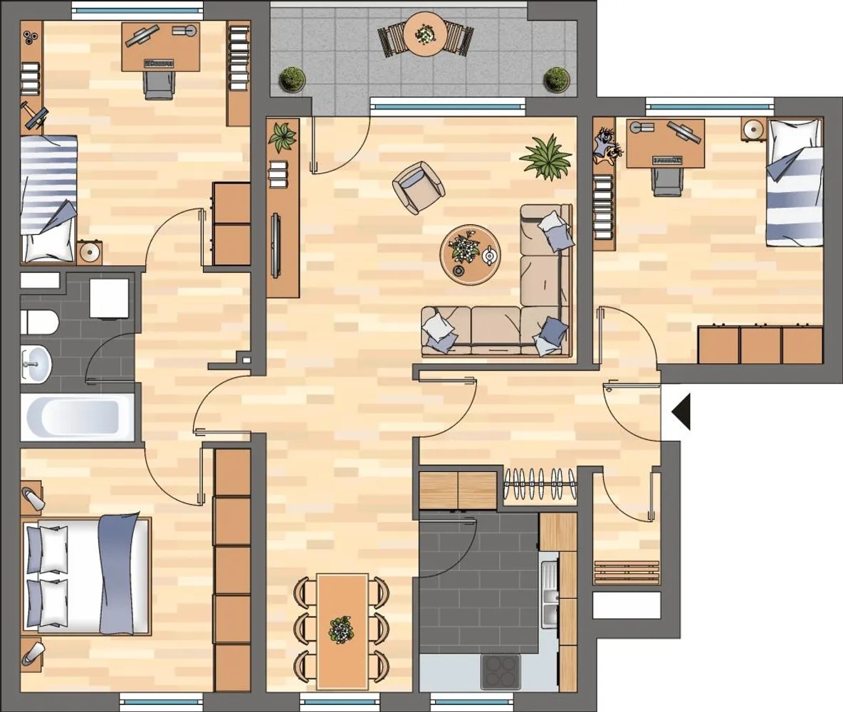 3 Zimmer Wohnung mit 64 m² in Braunschweig – Bild 2
