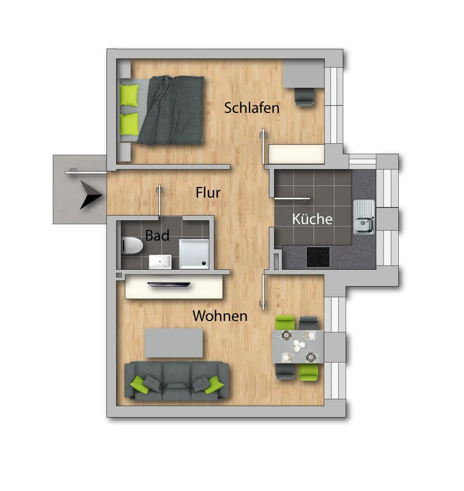 2 Zimmer Wohnung mit 46 m² in Chemnitz – Bild 7