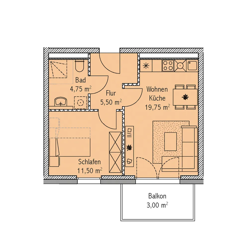 2 Zimmer Wohnung mit 45 m² in Rostock – Bild 5