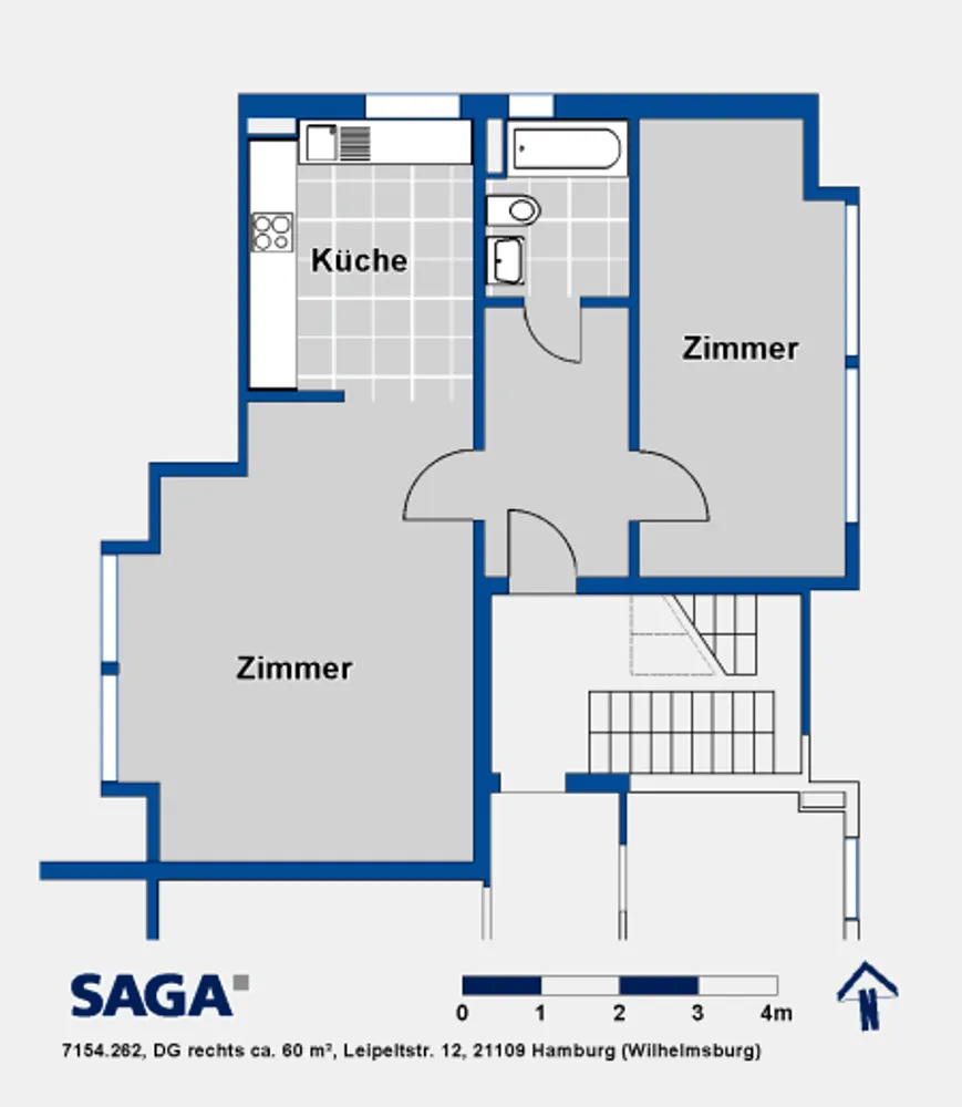 2 room apartment with 60 m² in Hamburg – Photo 4