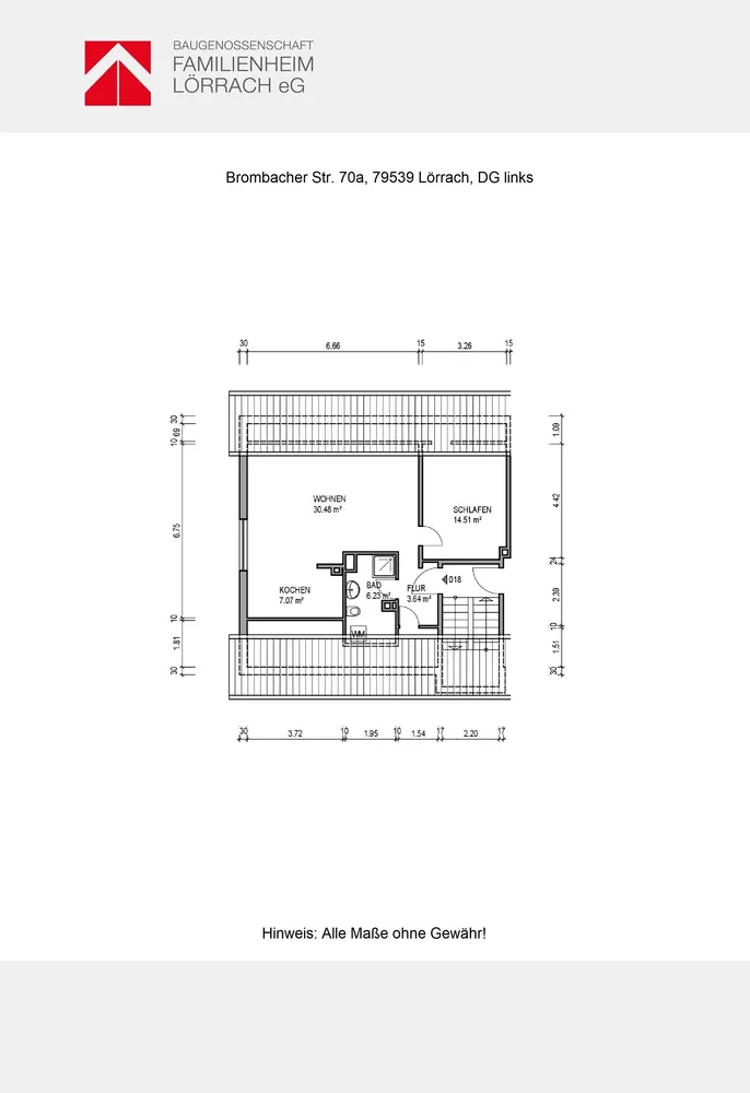 2 room apartment with 52 m² in Lörrach – Photo 2