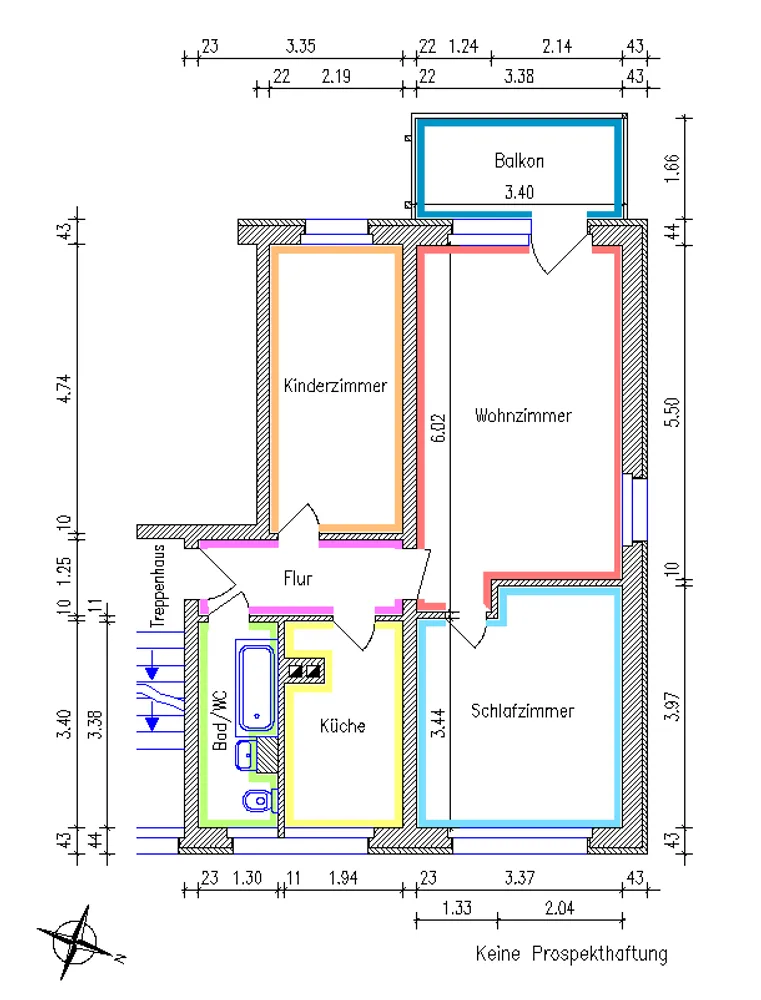 3 Zimmer Wohnung mit 60 m² in Chemnitz – Bild 2