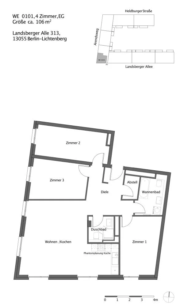4 Zimmer Wohnung mit 106 m² in Berlin – Bild 3