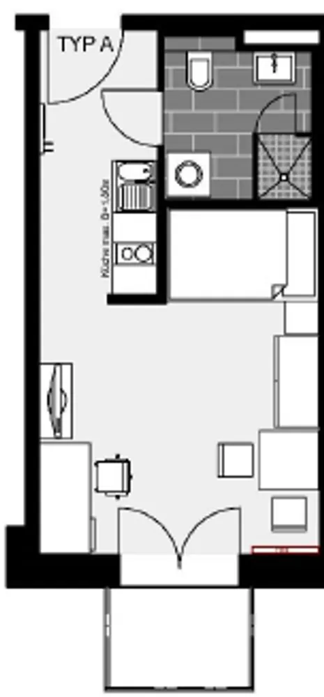 1 Zimmer Wohnung mit 29 m² in Paderborn – Bild 2