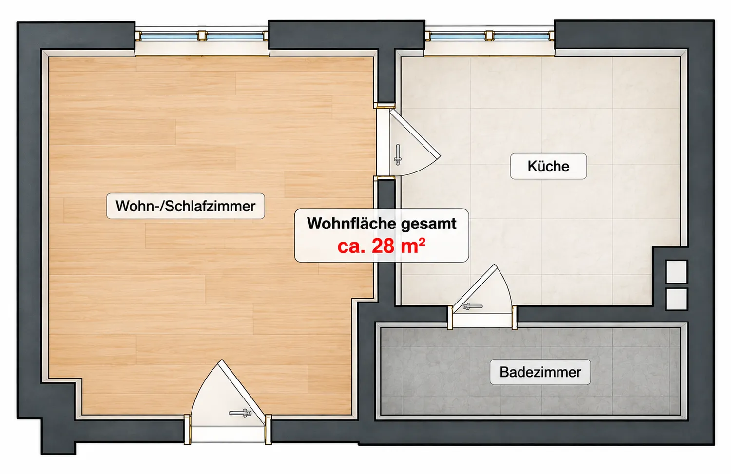 2 Zimmer Wohnung mit 28 m² in Saarbrücken – Bild 7
