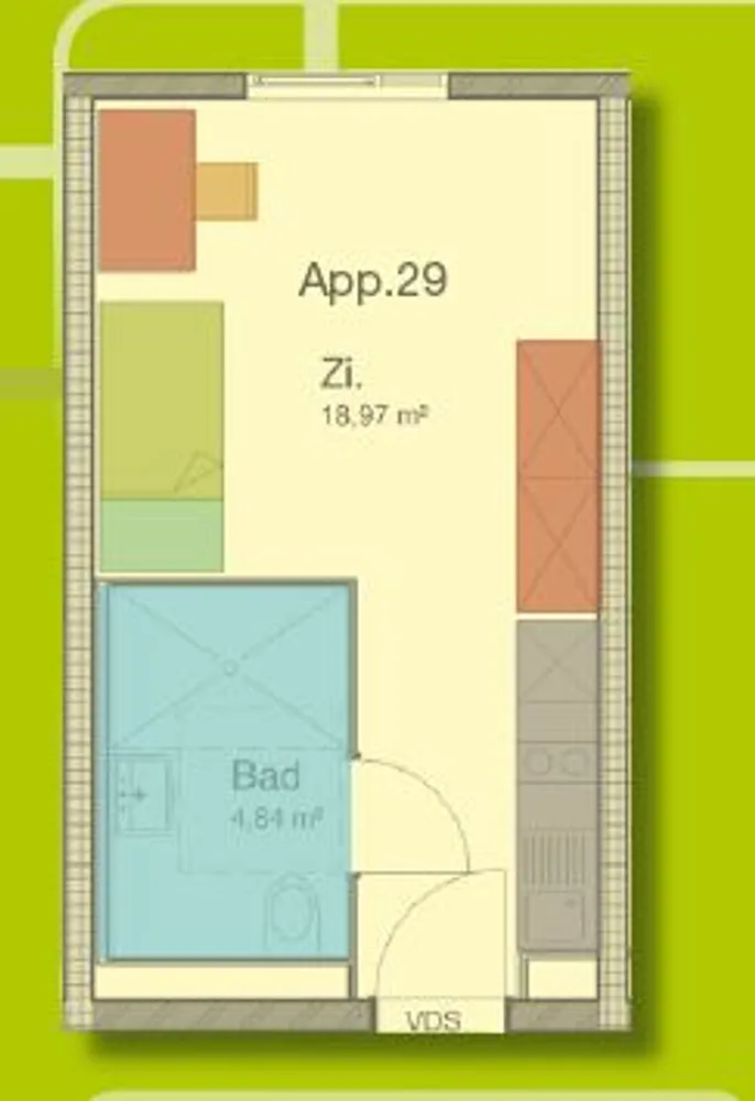 1 Zimmer Wohnung mit 24 m² in Nürnberg – Bild 9