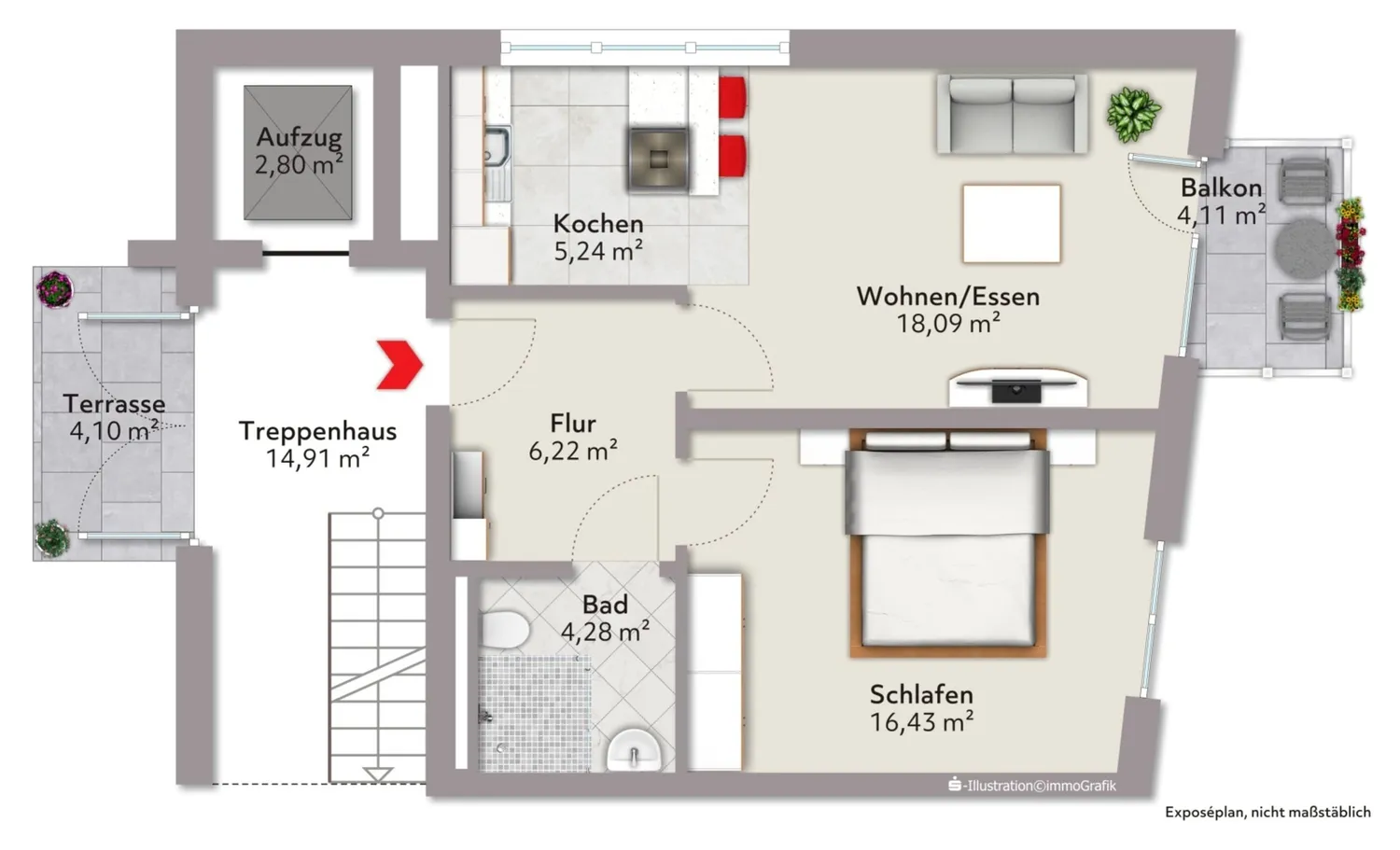 2 Zimmer Wohnung mit 52 m² in München – Bild 5